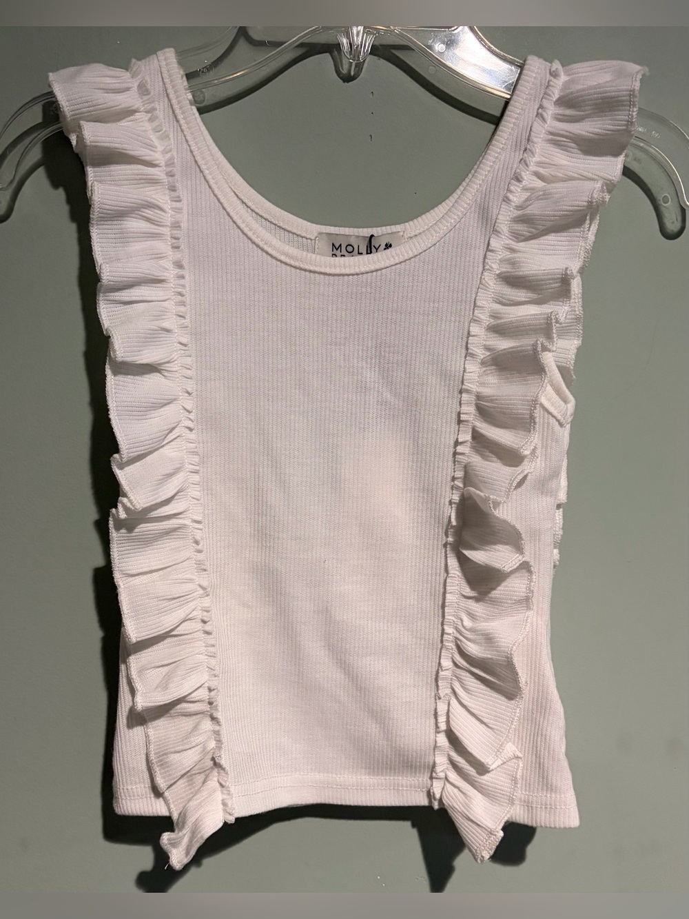 Molly Bracken Ribbed Ruffle Tank Top
